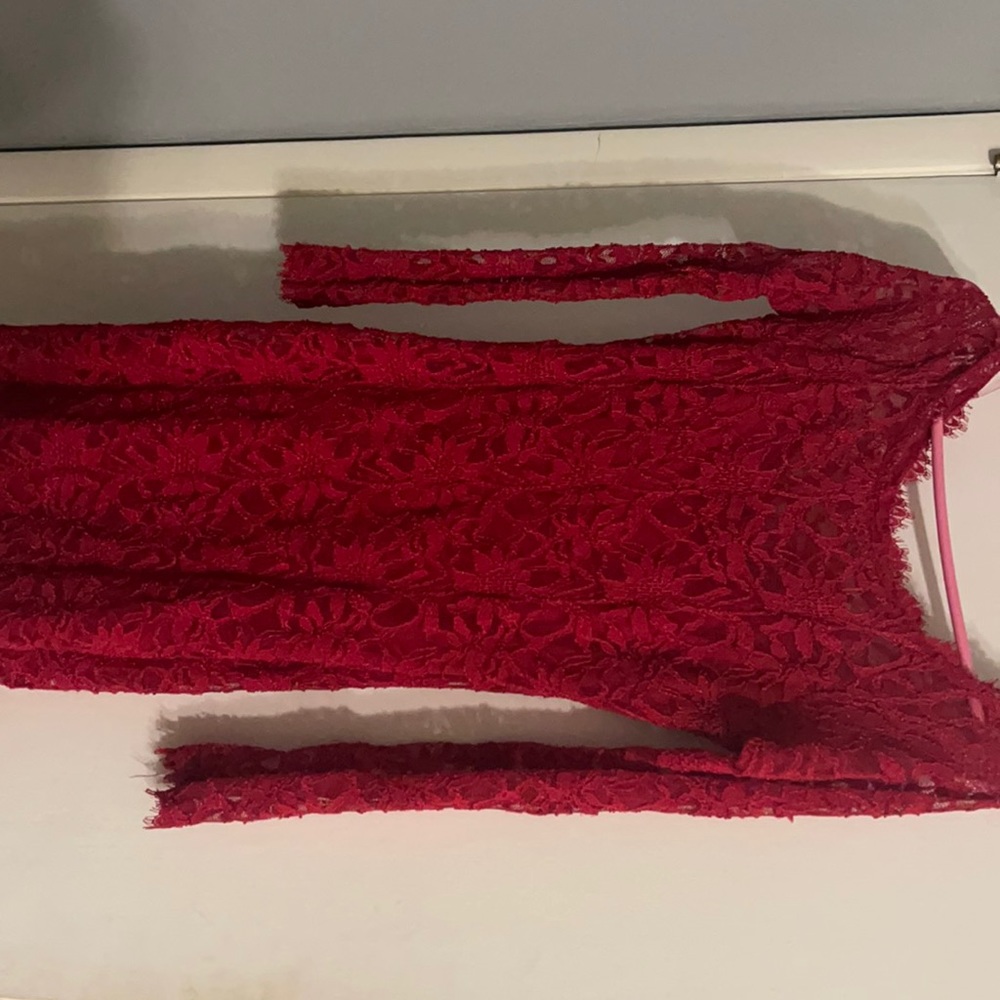 Red lace dress